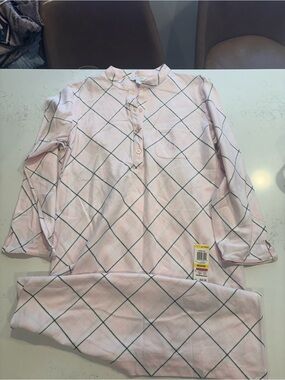 Charter Club Pink and Black Plaid Women's Pajama Gown